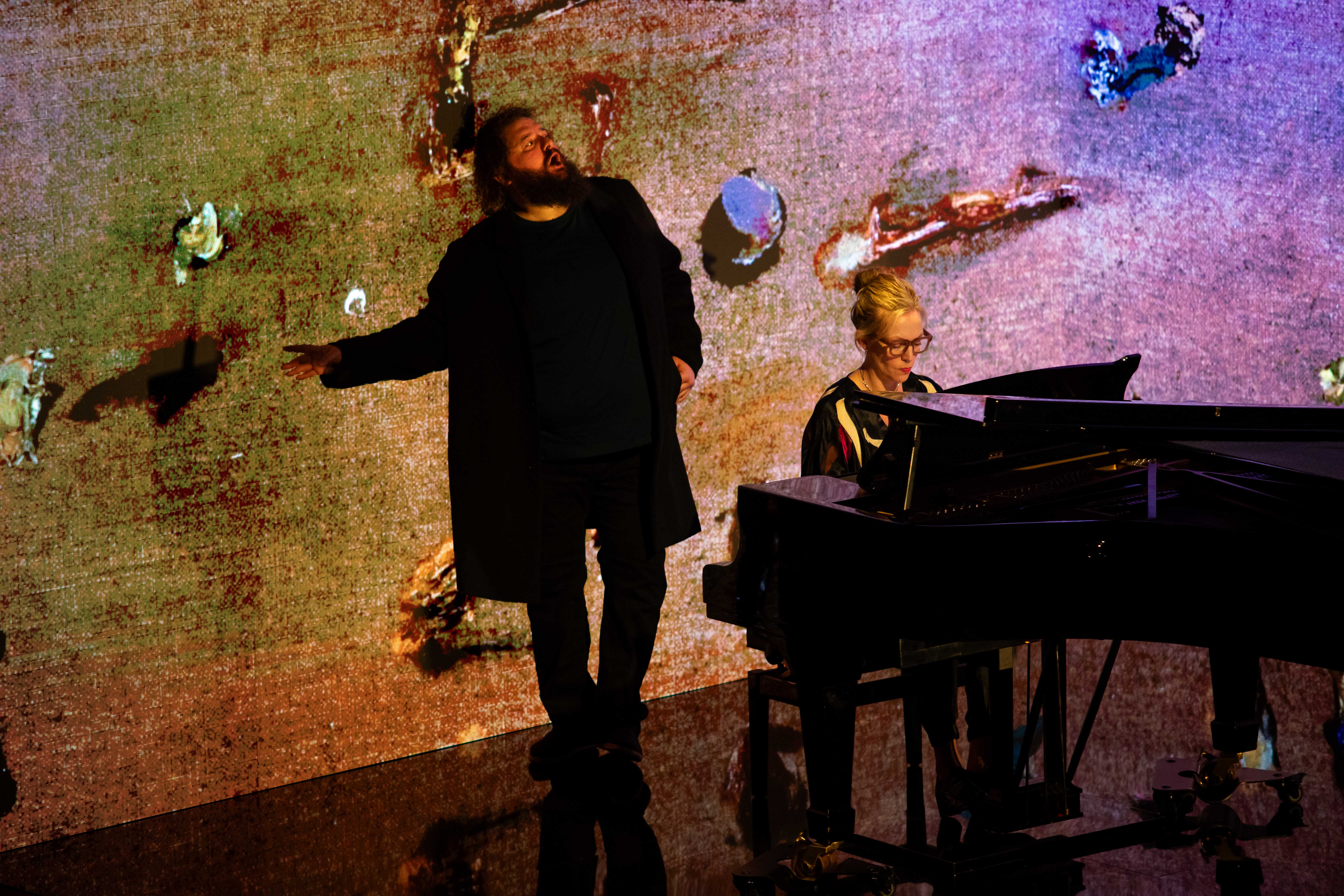 Allan Clayton and Kate Golla rehearsing A Winter's Journey at Regal Theatre, Perth (2026). Credit David Cox.