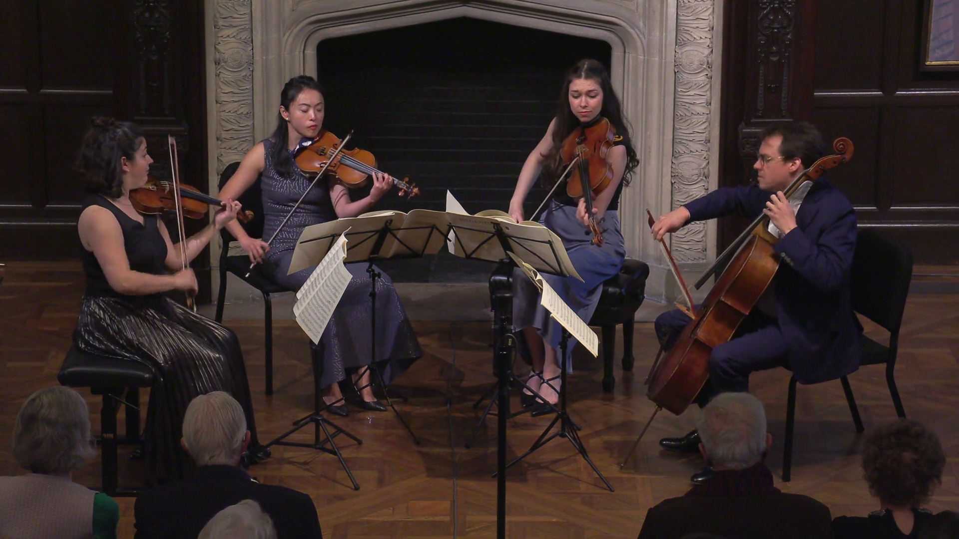 The Doric String Quartet performing at the Phillips Collection in Washington D.C in 2025. 