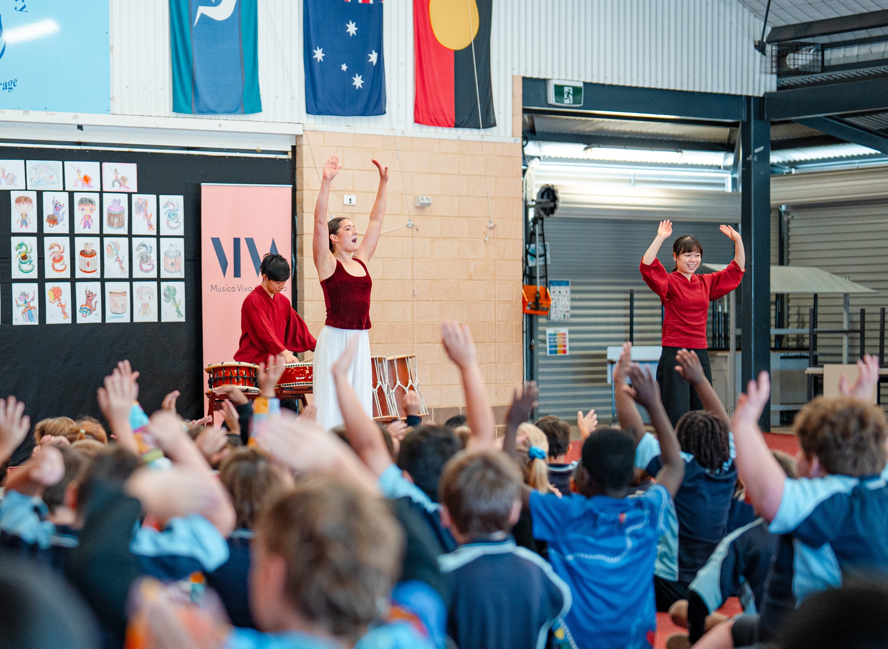Water Rhythms performing at Lockridge primary School WA (2025). Credit Edify Media.