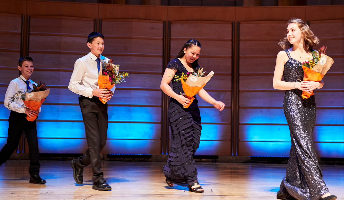 Cousin Quartet winning first prize at Strike A Chord 2020. Photo credit: Keith Saunders