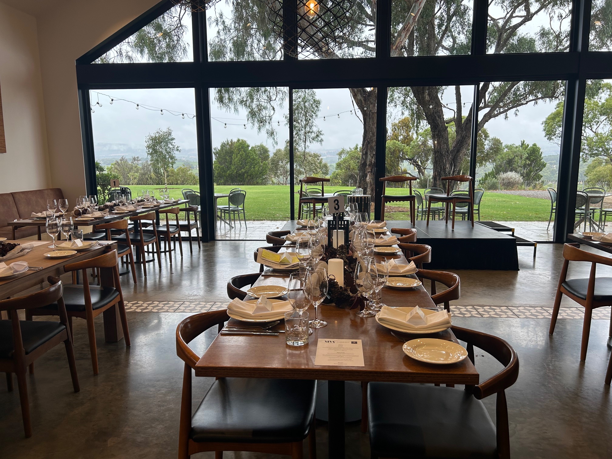 The Alpha Crucis Room at Chalk Hill Wines prior to the A Winter's Journey talk. 